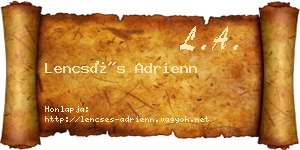 Lencsés Adrienn névjegykártya